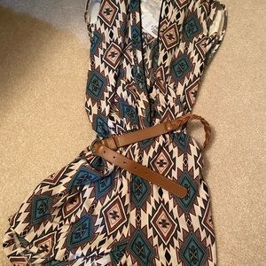 Belted pattered dress!